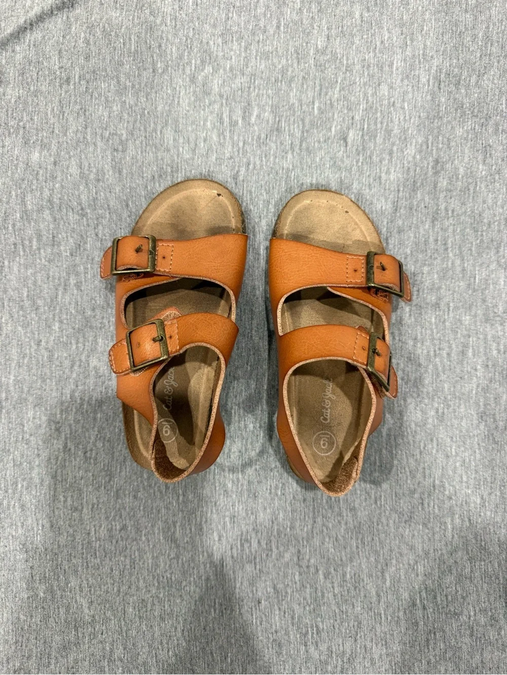 Cat & Jack Tan Double-Buckle Kids Sandals
